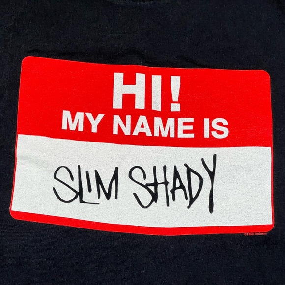 Vintage 1999 Eminem Hello My name is T-Shirt XL 90s Hip Hop Rap Slim Shady - Picture 7 of 12